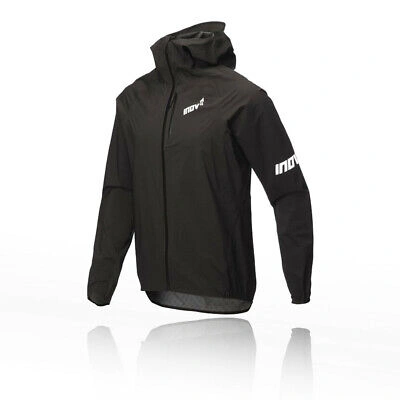 Pre-owned Inov-8 Inov8 Mens Stormshell Full Zip Running Jacket Top Black Sports Hooded Waterproof