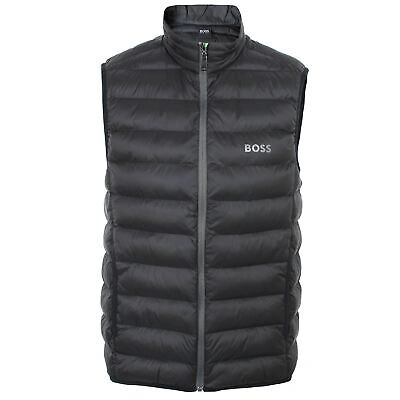 Pre-owned Hugo Boss Athleisure V-thor Mens Black Gilet Jacket