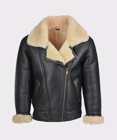 Pre-owned Artisan Bliss B3 Flying Bomber Ww2 Usa Cockpit Aviator Pilot Fur Shearling Sheepskin Leather