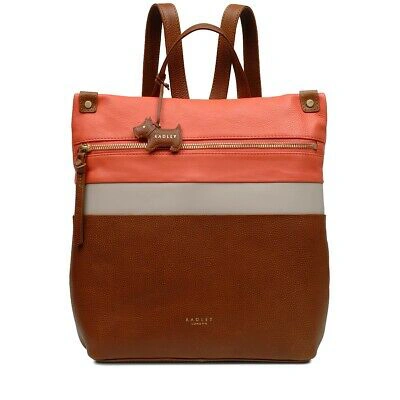 Pre-owned Radley Kensal Stripe Leather Backpack, Tan, H1263216