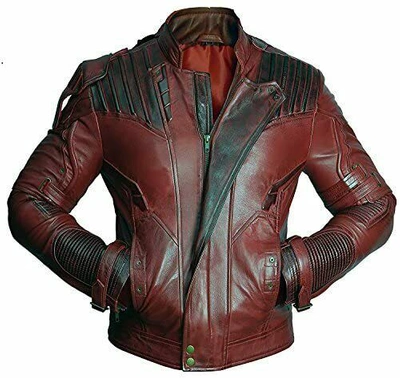 Pre-owned Style Guardians Of The Galaxy Star Lord Chris Pratt Distressed Maroon Leather Jacket