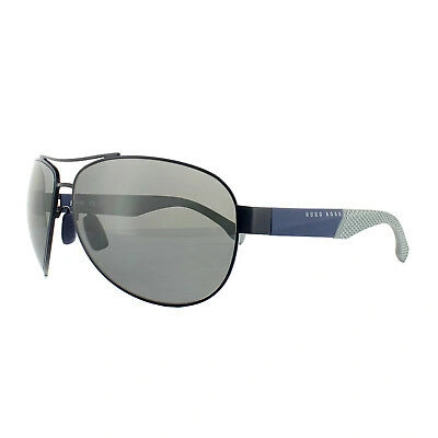 Pre-owned Hugo Boss Sunglasses 0915 1xs 6h Blue Grey Silver Mirror Polarized