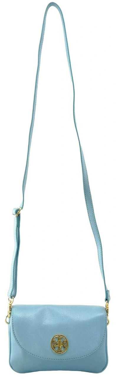 Pre-owned Tory Burch Crossbody Shoulder Bag Morning Sky Blue Handbag Small Robinson