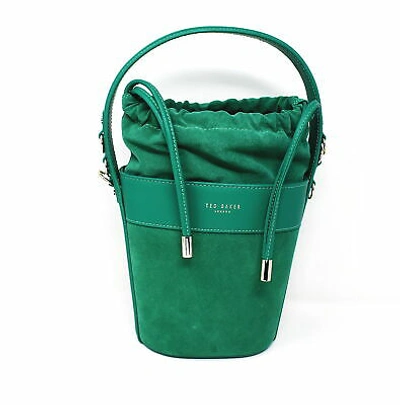 Pre-owned Ted Baker Equesti Equestrian Hobo Mini Bucket Bag Emerald
