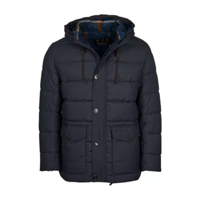 Pre-owned Barbour Mobury Men's Quilted Jacket Navy Blue Midnight