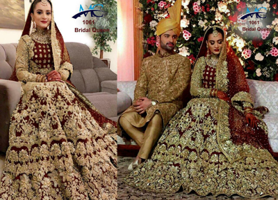 Pre-owned Handmade Pearl Work Bridal Wear Lehenga Choli Indian Ethnic Maroon Wedding Lengha Velvet