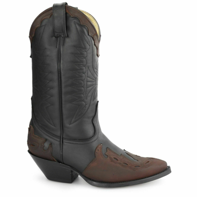 Pre-owned Grinders Arizona Hi Black/burgundy Unisex Leather Cuban Heel Casual Cowboy Boots