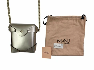 Pre-owned Manu Atelier Handbag Bag Micro Pristine Gold Chain - Rrp £310 - Brand