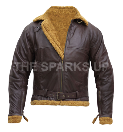 Pre-owned The Sparks Up Aviator Raf B3 Shearling Sheep Hide Soft Leather Bomber Flying Jacket - Big Sale