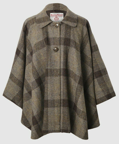 Pre-owned Harris Tweed Ladies Brown Blanket Check  Cape - One Size