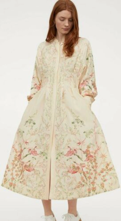 Pre-owned H&m Trend Floral Blush Boho Kaftan Midi Maxi Dress M 12 14