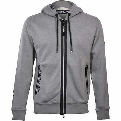 Pre-owned Replay Men's  Sweatshirt Hoodie, Grey Melange