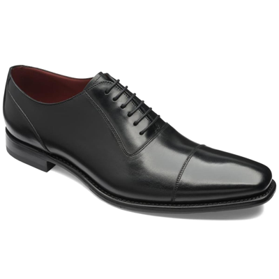 Pre-owned Loake Mens Larch Shoes Black Leather Oxford Style Footwear Sizes 8 To 11 Larb