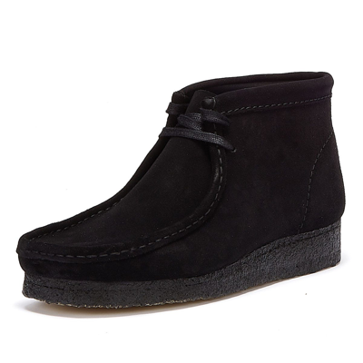 Pre-owned Clarks Wallabee Suede Mens Black Boots Ankle Winter Fall Originals Formal Shoes