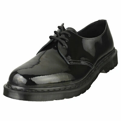 Pre-owned Dr. Martens' Dr. Martens 1461 Mono Mens Black Patent Leather Classic Shoes