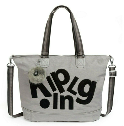 Pre-owned Kipling Shopper Combo Shoulder Bag - Intense Grey Fur