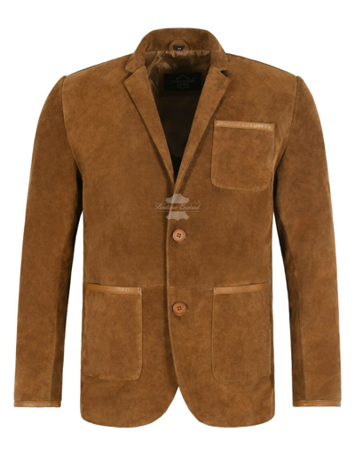 Pre-owned Smart Range Leather Milano Sports Blazer Coat Tan Suede Classic Tailored Soft 100% Real Suede Jacket