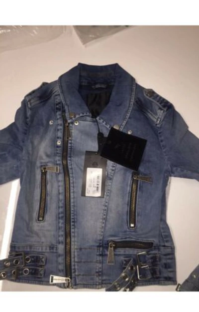 Pre-owned Philipp Plein Jeans Denim Jacket Rock Babe Size: Xs