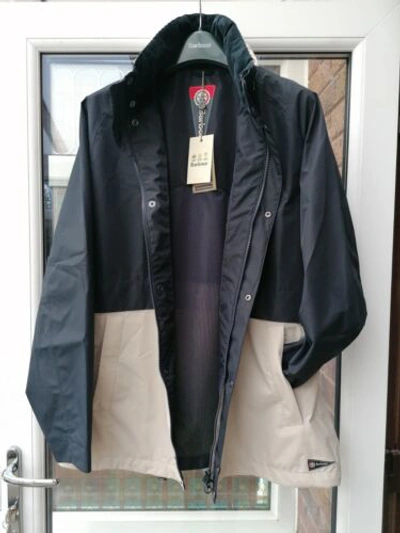 Pre-owned Barbour Mens  Dolan Waterproof Jacket Colourblock Navy Blue Xl Rrp£189