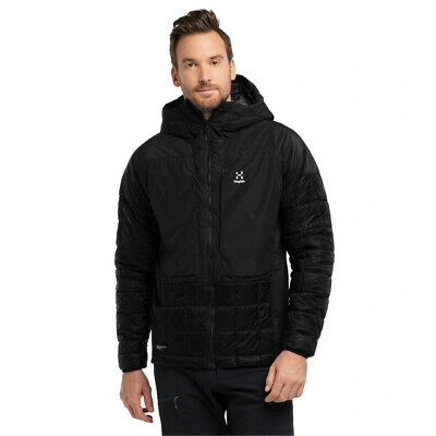 Pre-owned Haglöfs Haglofs Mens Nordic Mimic Hooded Jacket Top Black Sports Outdoors Full Zip Warm