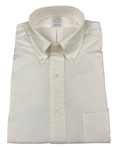 Pre-owned Brooks Brothers Men's Shirts With Pocket Oxford White Button-down 100% Cotton