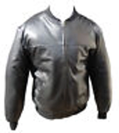 Pre-owned Oceanic Leather Wear Mens Black Classic Retro Ma1 Italian Nappa Real Leather Bomber Jacket Xs - 9xl