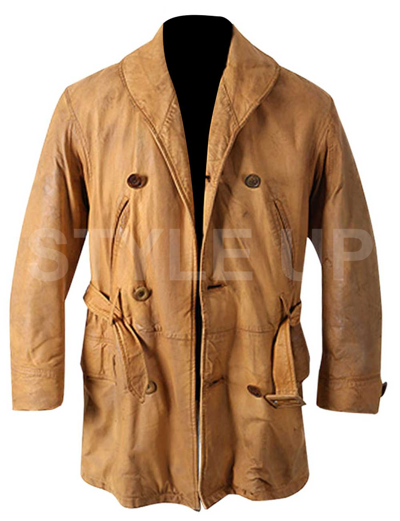 Pre-owned Style Legends Of The Fall Tristan Brad Pitt Men's  Genuine Leather Trench Coat