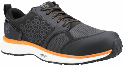 Pre-owned Timberland Pro Mens Synthetic+textile Pro Reaxion Black/orange Safety Trainers-timberland