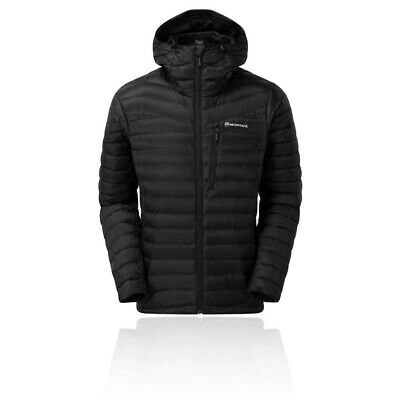 Pre-owned Montané Montane Mens Featherlite Down Jacket Top Black Sports Outdoors Full Zip Hooded