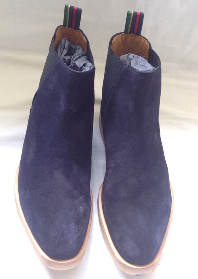 Pre-owned Paul Smith Men's Shoes Andy Dark Navy Suede Boots.