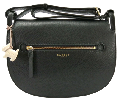 Pre-owned Radley Shoulder Crossbody Bag Black Medium Handbag Leather Bude Street Rrp £199