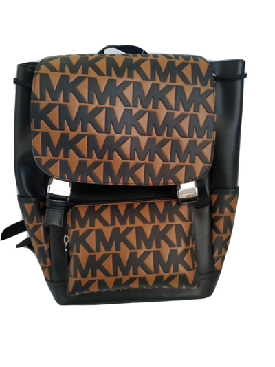 Pre-owned Michael Kors Large Leather Signature Harrison Backpack Black/brown.£390