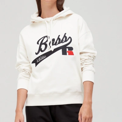 Pre-owned Russell Athletic Hugo Boss X  Unisex Logo Hoodie White Size Xl Rrp £159