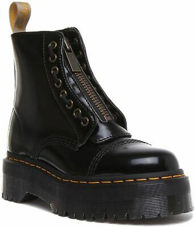 Pre-owned Dr. Martens Dr Martens Sinclair 8 Eye Zipped Tongue Platform Boot In Black Size Uk 3 - 9