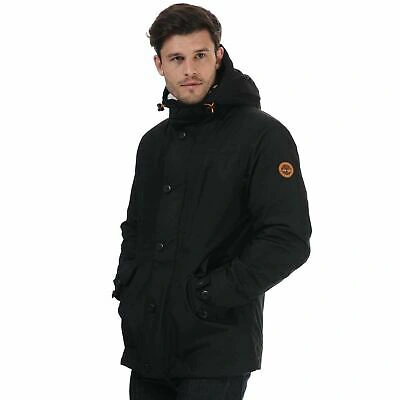 Pre-owned Timberland Men's  Ecoriginal 3 In 1 Hooded Jacket In Black