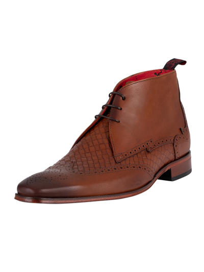 Pre-owned Jeffery-west Jeffery West Men's Brogue Leather Boots, Brown
