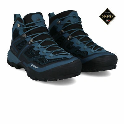 Pre-owned Mammut Mens Ducan Mid Gore-tex Walking Boots Blue Sports Outdoors Waterproof