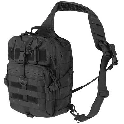 Pre-owned Maxpedition Malaga Gearslinger Tactical Ccw Pack Padded Molle Shoulder Bag Black