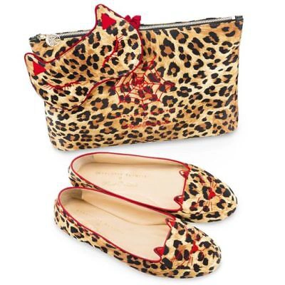 Pre-owned Agent Provocateur Charlotte Olympia Wild Cat Naps Slippers Mask Leopard Rrp £395