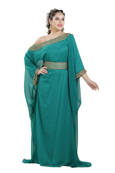Pre-owned Maxim Creation Embroidered Djellaba Farasha Maxi Dubai Caftan Evening Tea Party Dress 7255