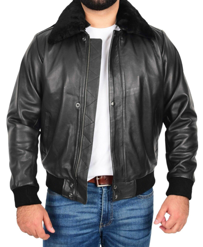 Pre-owned Fashion Mens Real Cowhide Pilot Leather Jacket Heavy Duty Air Force Bomber Varsity