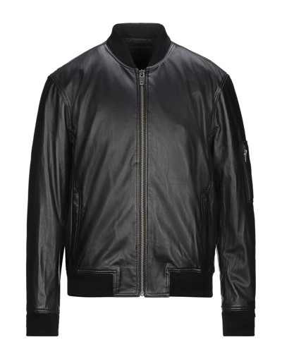 Pre-owned London Eye Men Genuine Lambskin Casual Bomber Black Leather Classic Flight Aviator Jacket
