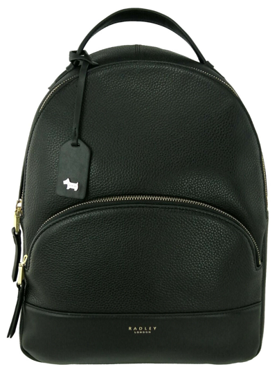 Pre-owned Radley Black Backpack Medium Leather Zip Around Dallington Rucksack Bag Rrp £239
