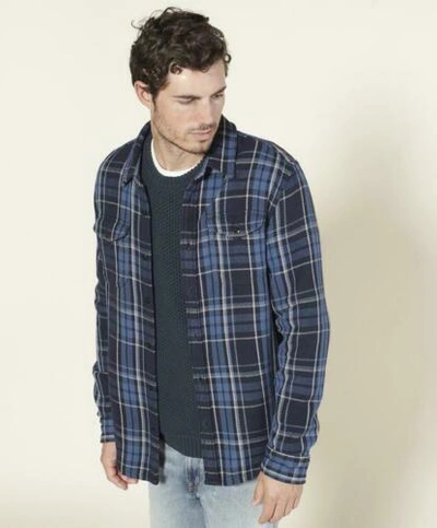 Pre-owned Outerknown - Blanket Shirt - Midnight Bayview Plaid - 1310023-mbp