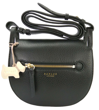 Pre-owned Radley Shoulder Crossbody Bag Black Small Handbag Leather Bude Street Rrp £169
