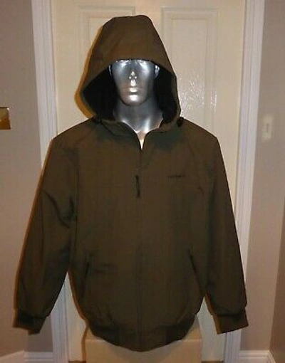 Pre-owned Carhartt Wip Fleece Lined Hooded Sail Jacket Cyprus Green Black Xl Rrp £165