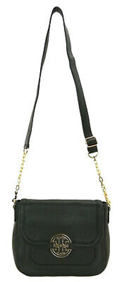 Pre-owned Tory Burch Shoulder Crossbody Bag Black Medium Leather Amanda Classic Rrp £340