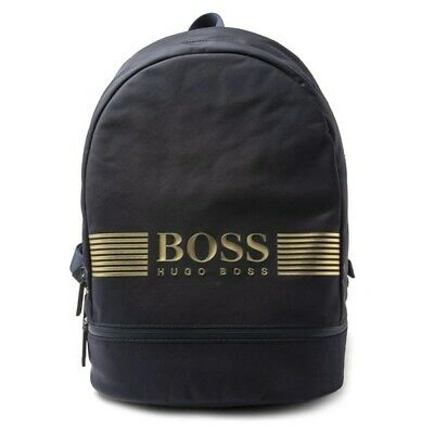 Pre-owned Hugo Boss Boss Mens Pixel Backpack Bags And Wallets Blue