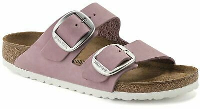 Pre-owned Birkenstock Arizona Big Buckle Orchid Narrow Fit Nubuck Womens Sandals