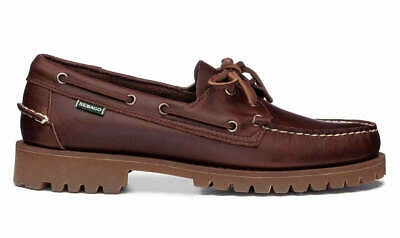 Pre-owned Sebago Men's 7001hu0 Ranger Waxy Leather Boat Shoes Brown Gum